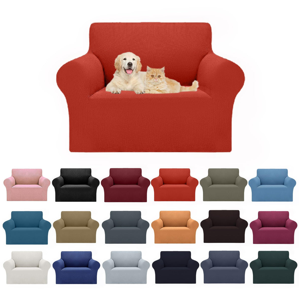 Cupuamon 2026 New Stretch Sofa Slipcovers Couch Cover for 3 Cushion Furniture Protector Sofa Covers with Elastic Bottom Jacquard Fabric Small Checks for Pets, Kids -Sofa, Black