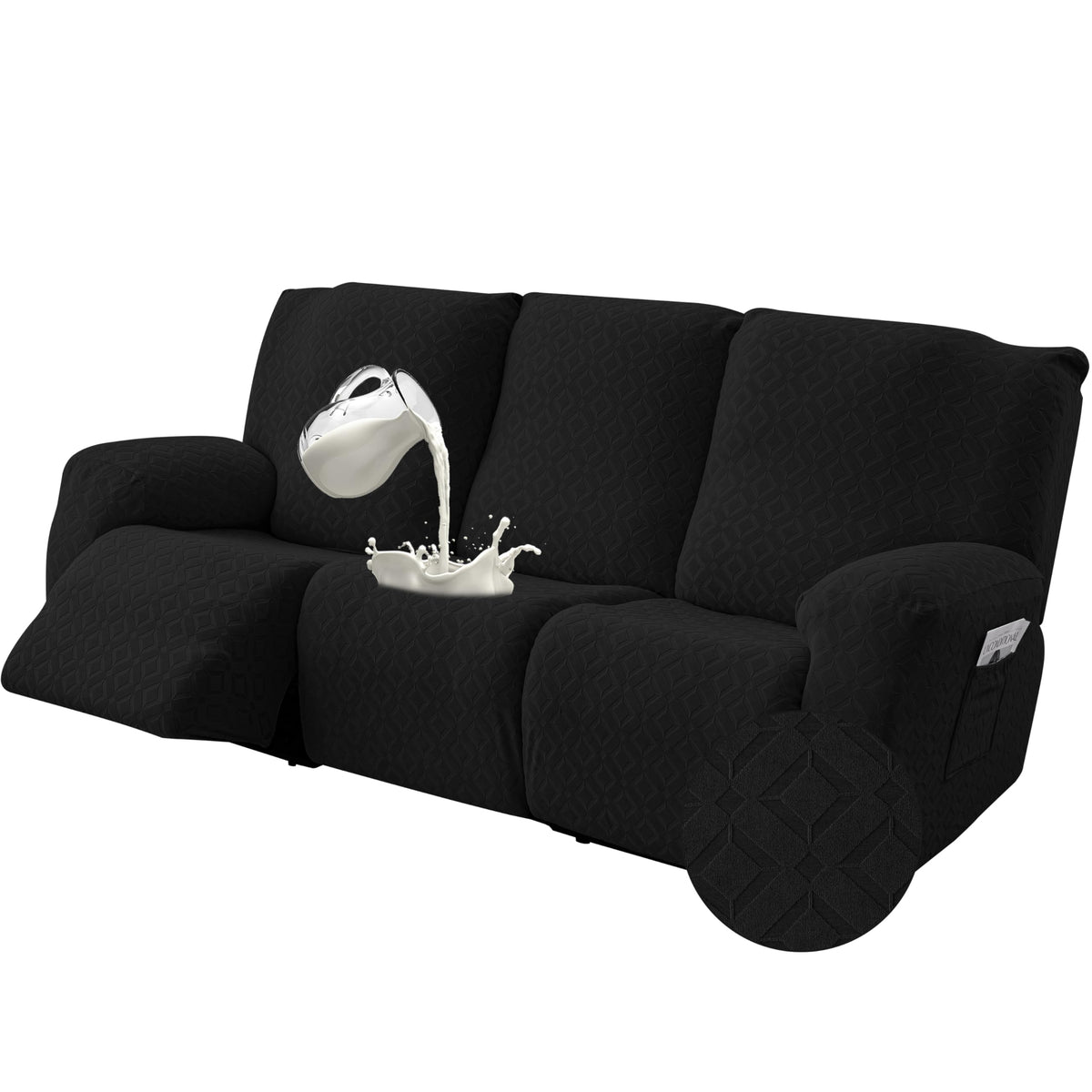 Gennia Waterproof Recliner Sofa Cover,3 Seat Couch Cover,Dark Gray
