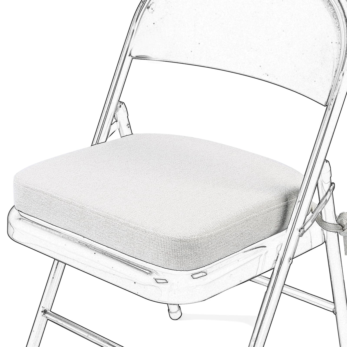 SINOSSO Memory Foam Chair Cushion for Folding Chair 1 Pcs, Thickened 2" Square Kitchen Chair Pad with Ties, Indoor Non-Slip Dining Chair Seat Cushion (1 Piece, Dark Brown)