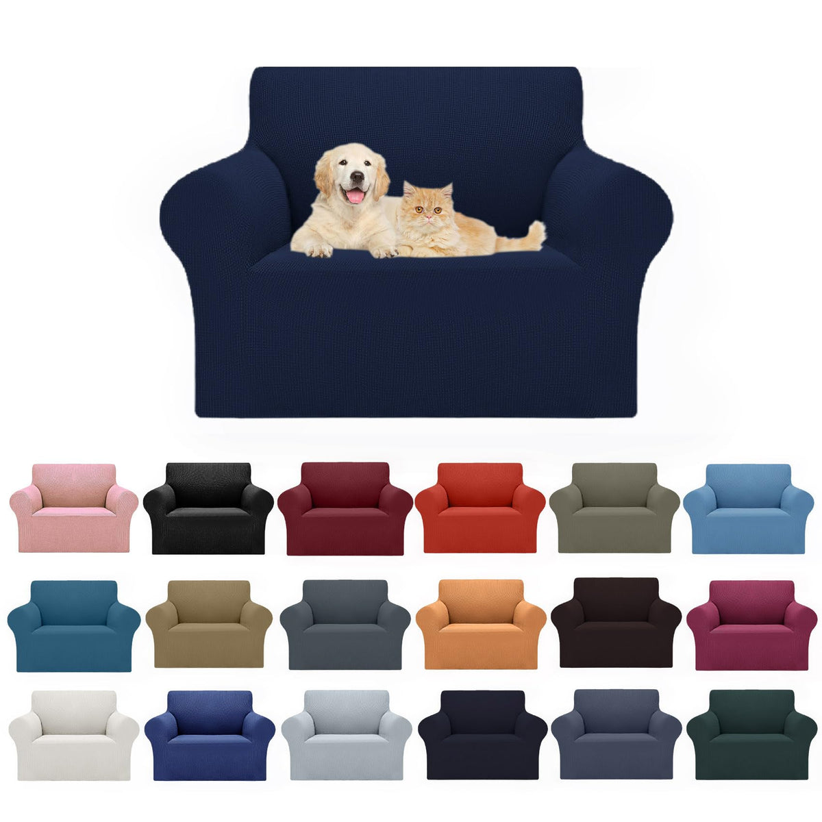 Cupuamon 2026 New Stretch Sofa Slipcovers Couch Cover for 3 Cushion Furniture Protector Sofa Covers with Elastic Bottom Jacquard Fabric Small Checks for Pets, Kids -Sofa, Black