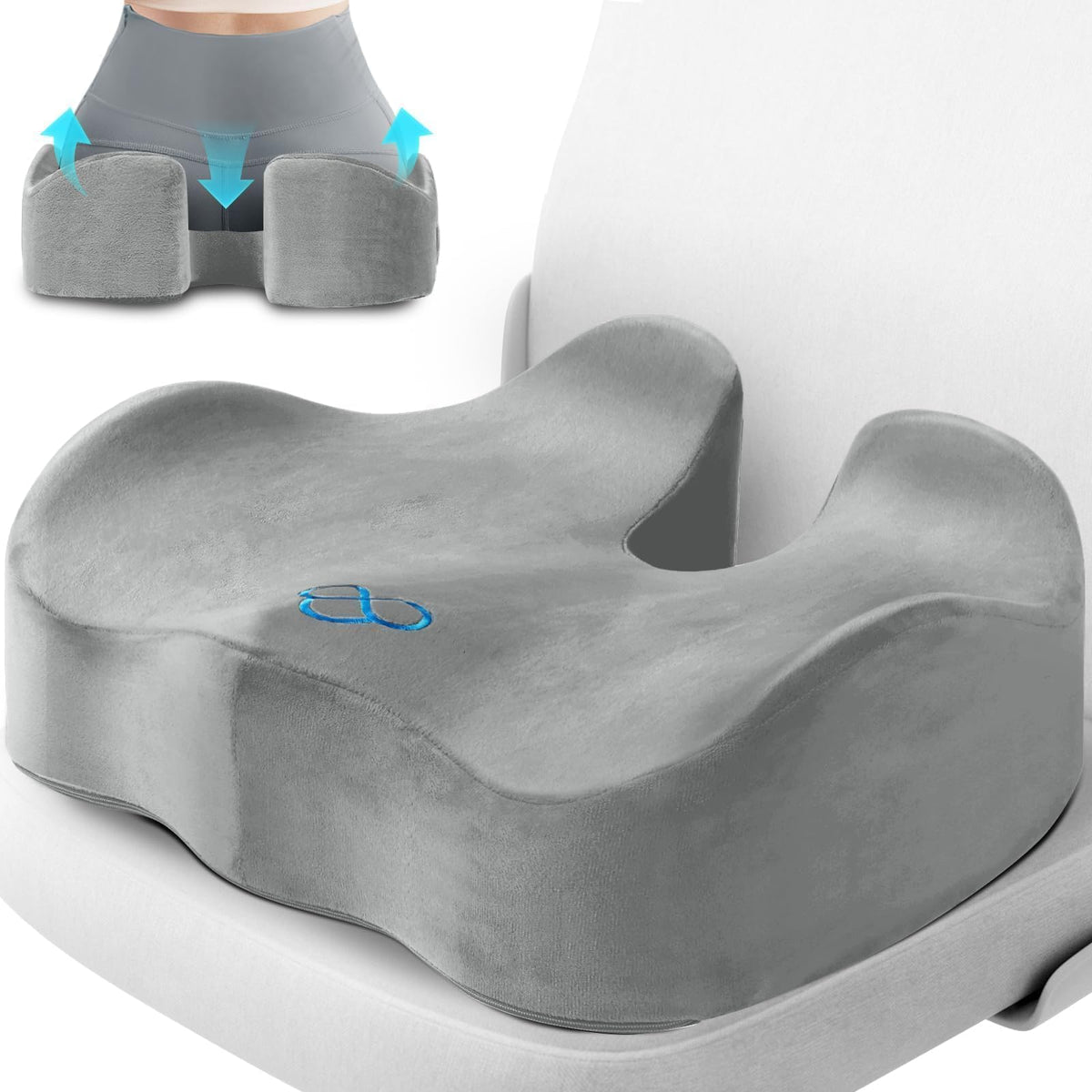 CushyOasis Seat Cushion, Gel Memory Foam Office Chair Cushions, Black