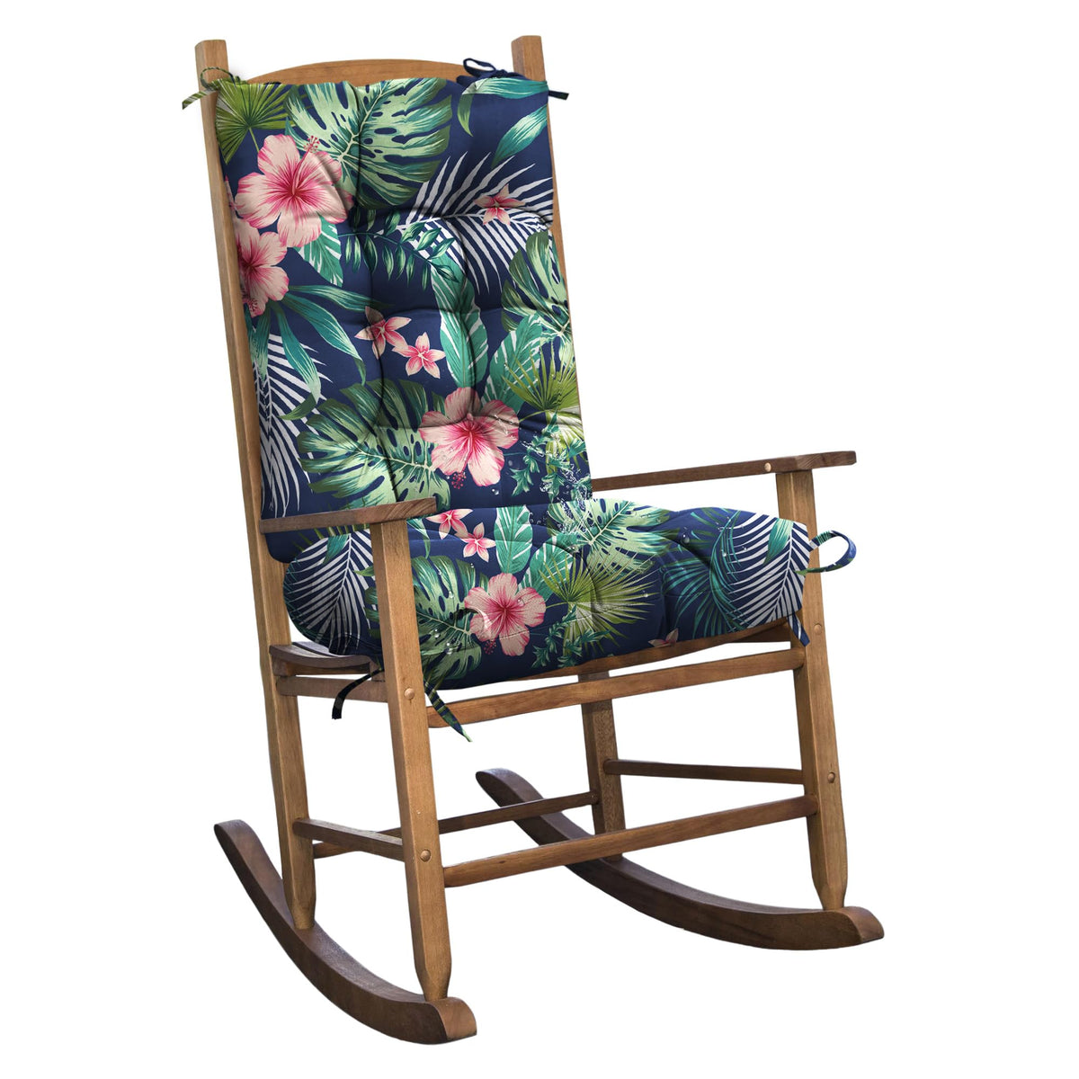 Set of 1 Indoor Outdoor Burgundy Rocking Chair Cushion for Patio