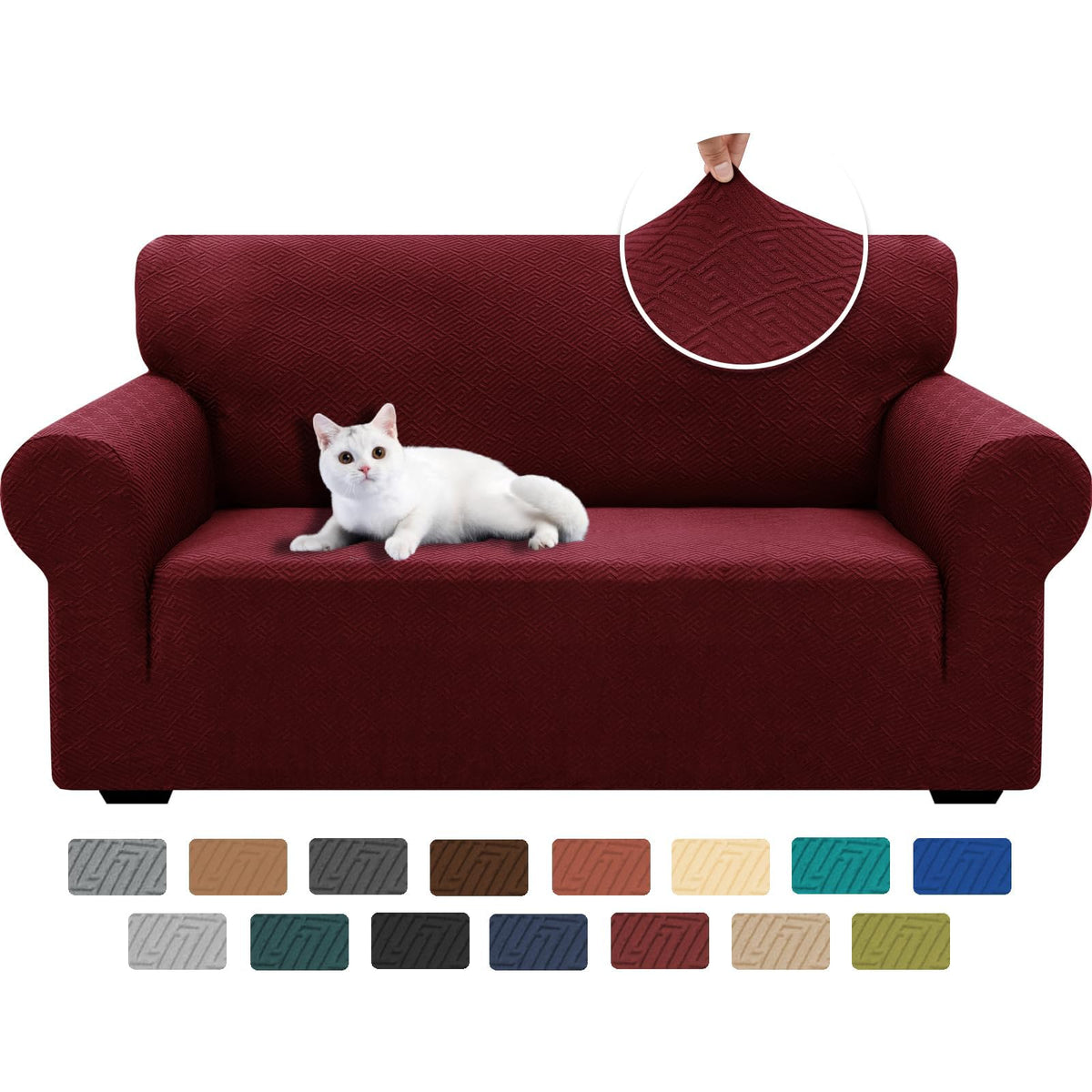 XINEAGE Stretch Jacquard Sofa Cover, Non Slip Sofa Slipcover for Dog
