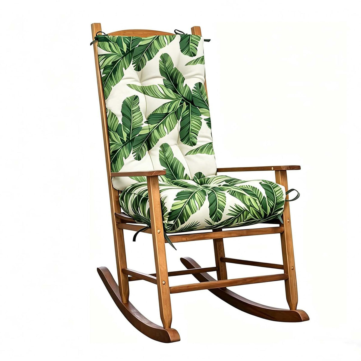 Set of 1 Indoor Outdoor Burgundy Rocking Chair Cushion for Patio
