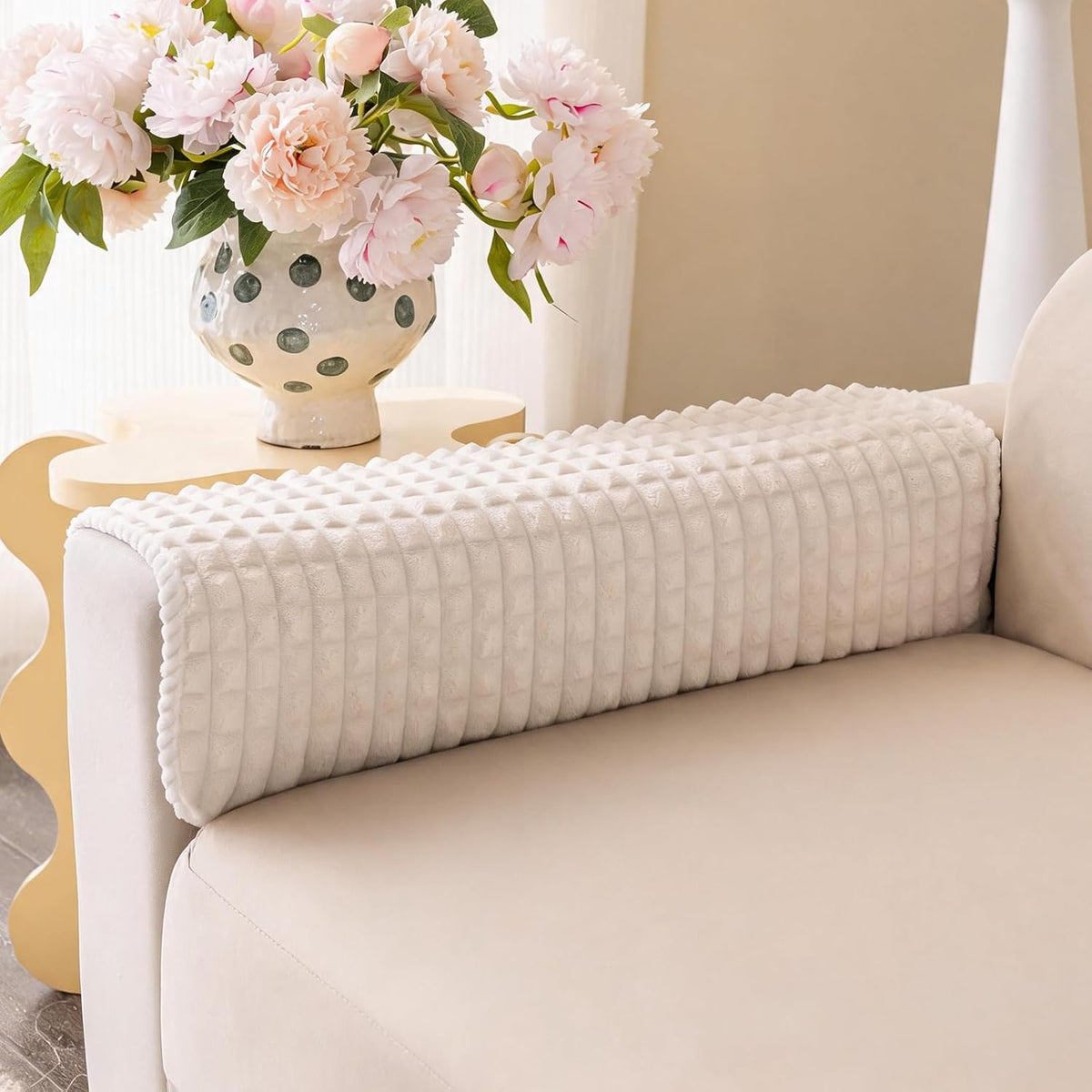 Soft Velvet Couch Arm Covers Washable(1PC, 27.6"x27.6")
