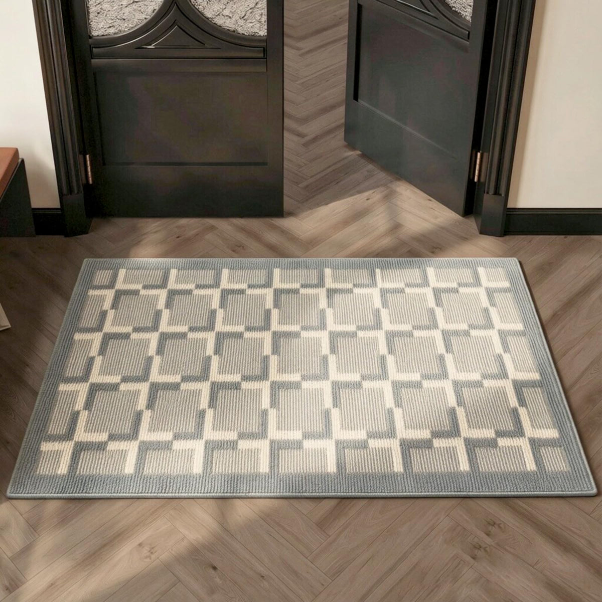 24"x36" Indoor Mats for Entryway, Black White