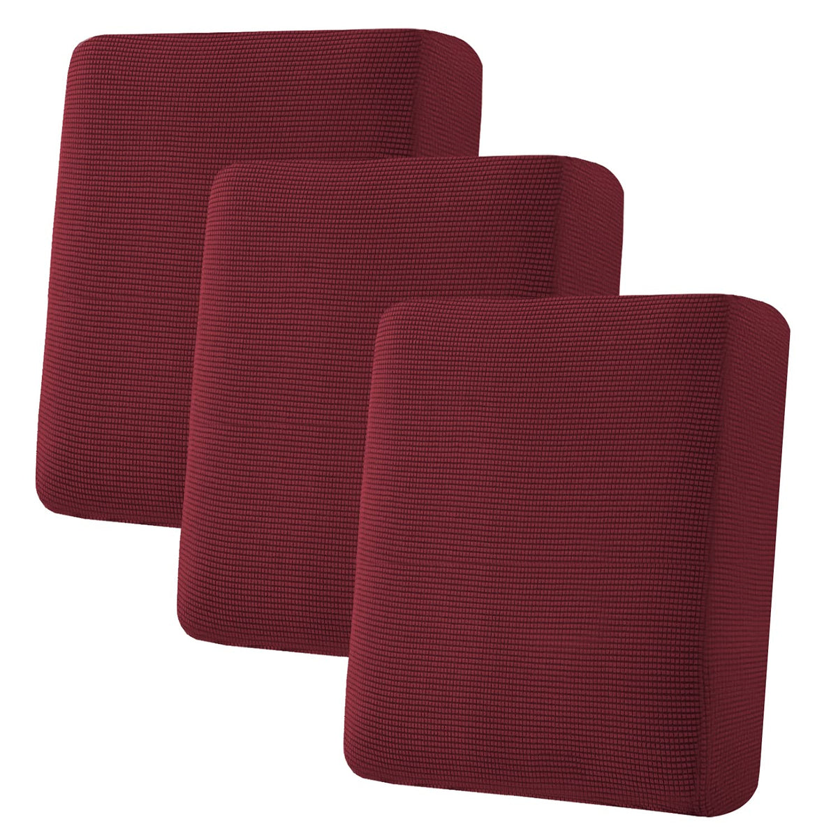 H.VERSAILTEX Super Stretch Individual Seat Cushion Covers Sofa Covers Couch Cushion Cover Slipcover Sets Thick Jacquard Textured Twill Fabric (3 Piece Sofa Cushion Covers, Grey)