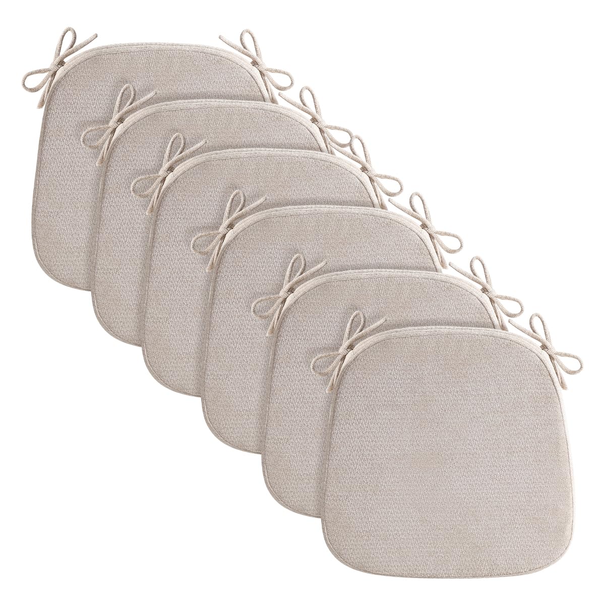 Chair Cushions for Dining Chairs, Washable Chair Pads, Brown, 4 Pack