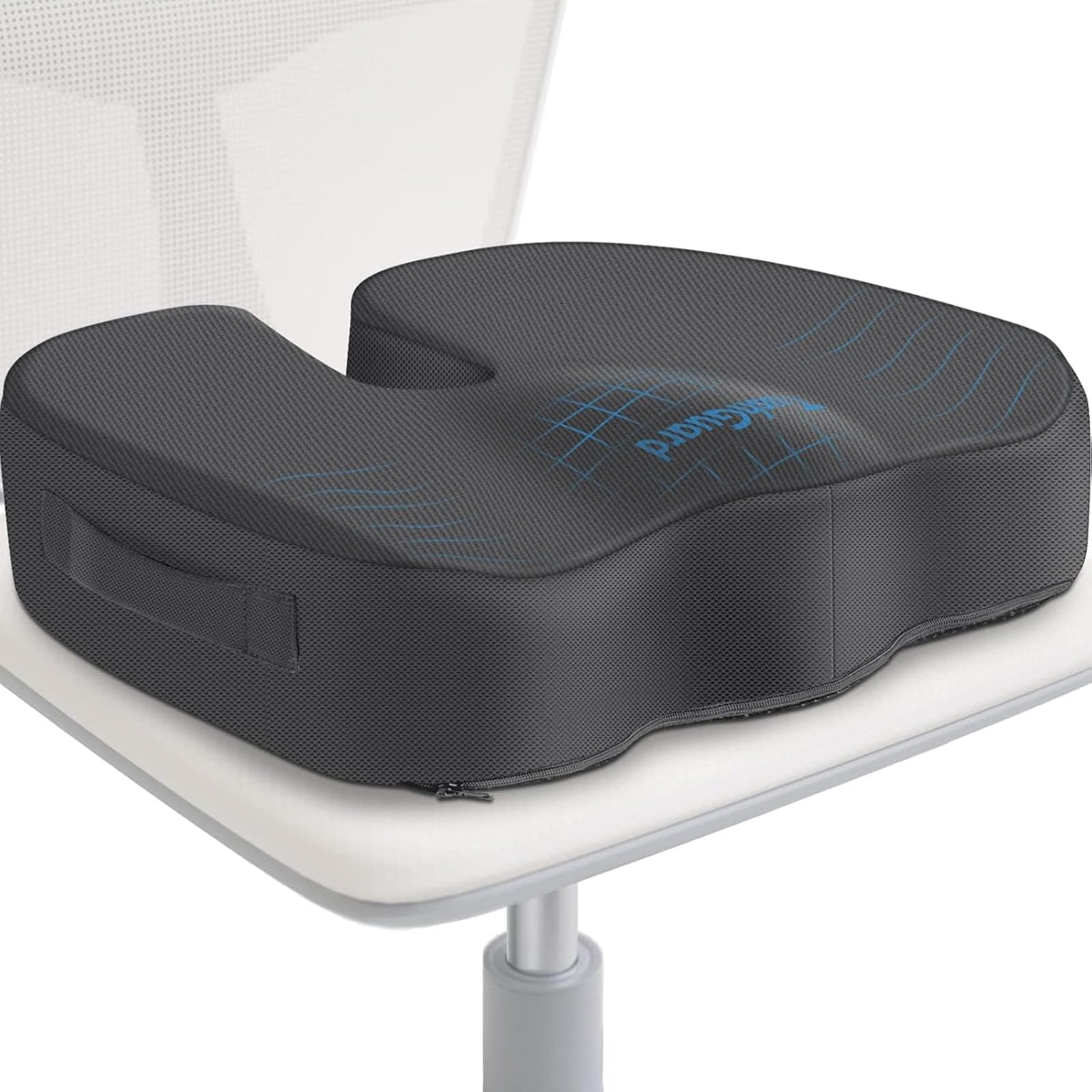 TushGuard Seat Cushion for Office Chair, Car, Memory Foam, Black Large