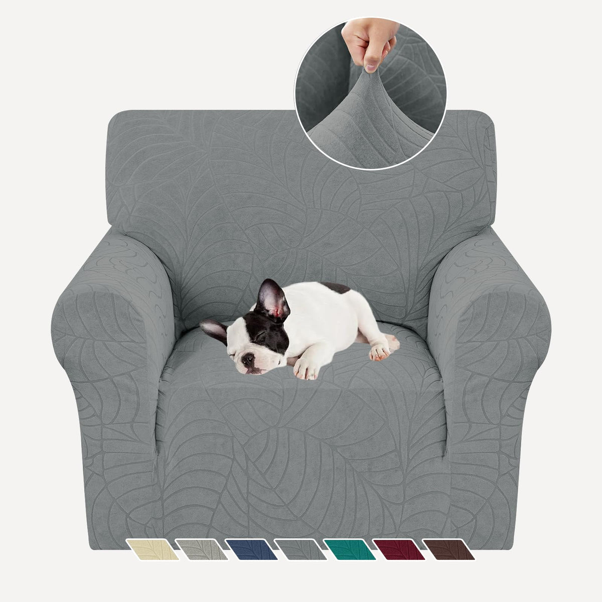 YEMYHOM Couch Cover Latest Jacquard Design High Stretch Sofa Covers for 3 Cushion Couch, Pet Dog Cat Proof Slipcover Non Slip Magic Elastic Furniture Protector (Sofa, Light Gray)