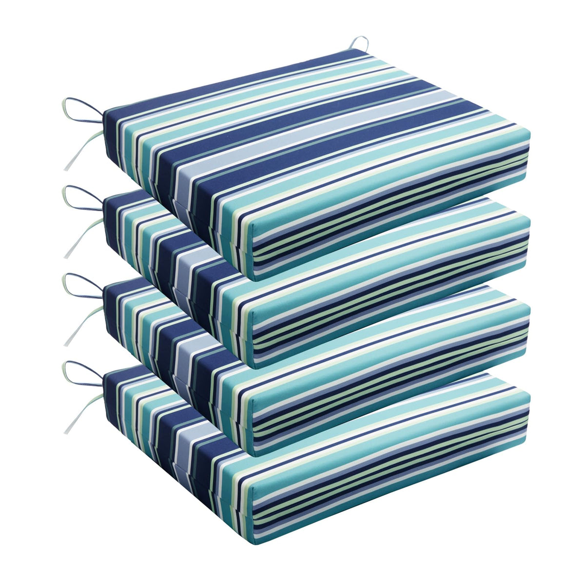 Wellsin Outdoor Chair Cushions for Patio Furniture - Outdoor Cushions for Chairs - Water Resistant Patio Chair Cushions Set of 4, 18.5"X16"X3", Flower