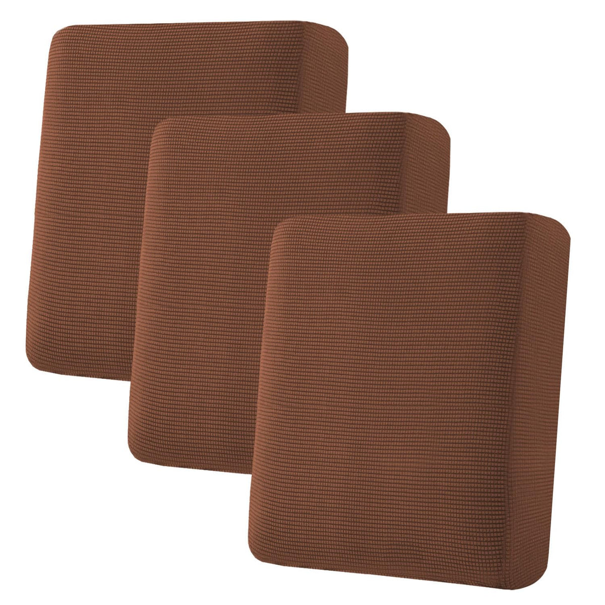 H.VERSAILTEX Super Stretch Individual Seat Cushion Covers Sofa Covers Couch Cushion Cover Slipcover Sets Thick Jacquard Textured Twill Fabric (3 Piece Sofa Cushion Covers, Grey)