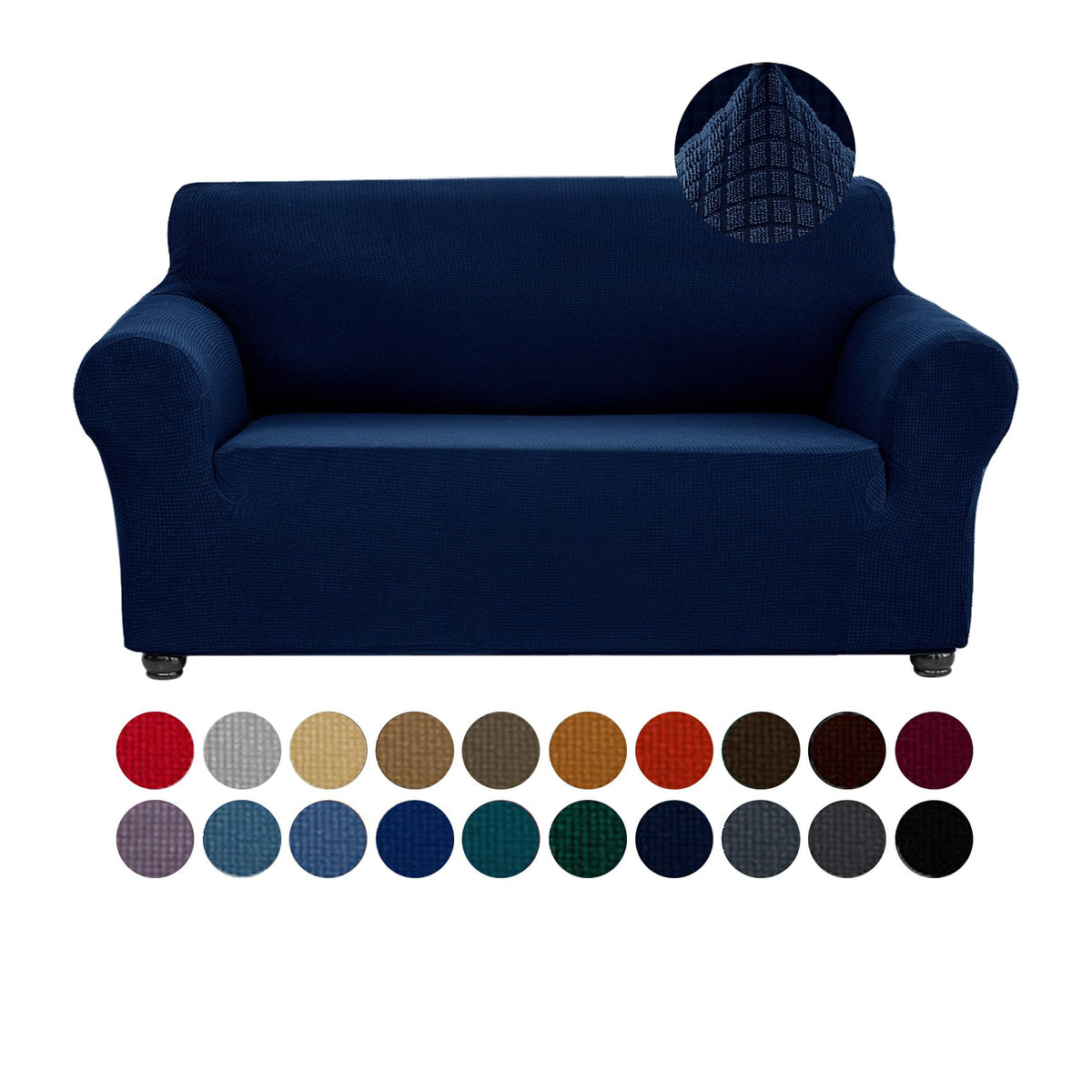 Joccun Stretch Couch Cover Slipcovers, 1-Piece Sofa Covers for 3 Cushion Couch Spandex Jacquard Washable Furniture Protector Cover for Living Room,Kids,Pets(Sofa,Black)