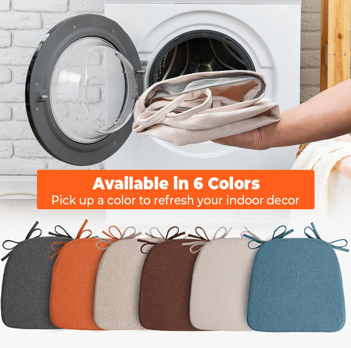 Sunsleek Chair Cushions for Dining Chairs D-Shaped Seat Cushions Chair Pads
