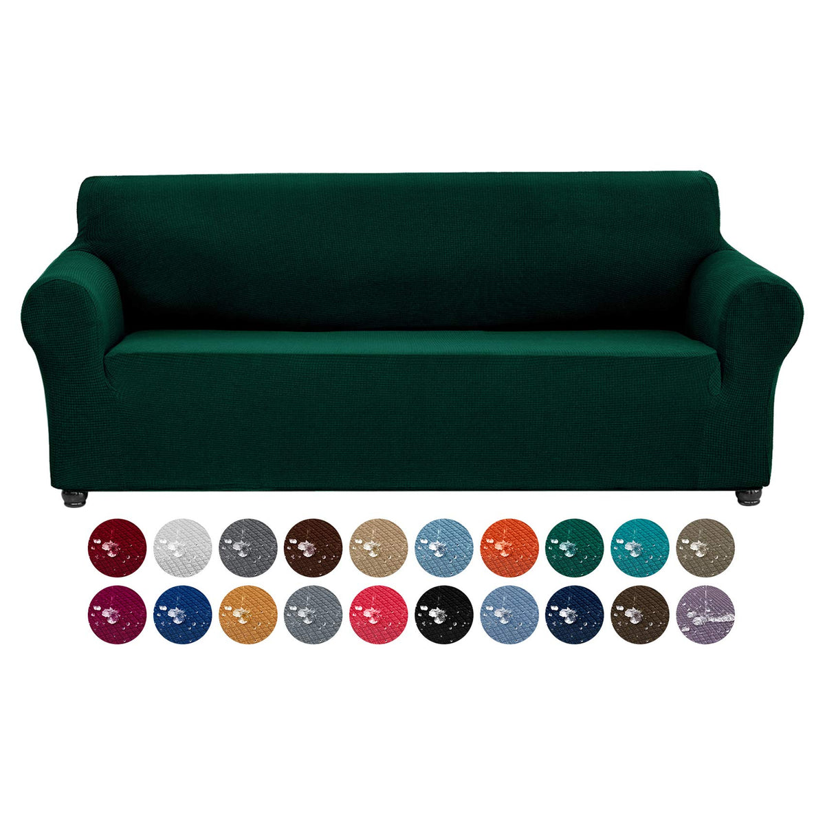 Joccun Stretch Couch Cover Slipcovers, 1-Piece Sofa Covers for 3 Cushion Couch Spandex Jacquard Washable Furniture Protector Cover for Living Room,Kids,Pets(Sofa,Black)