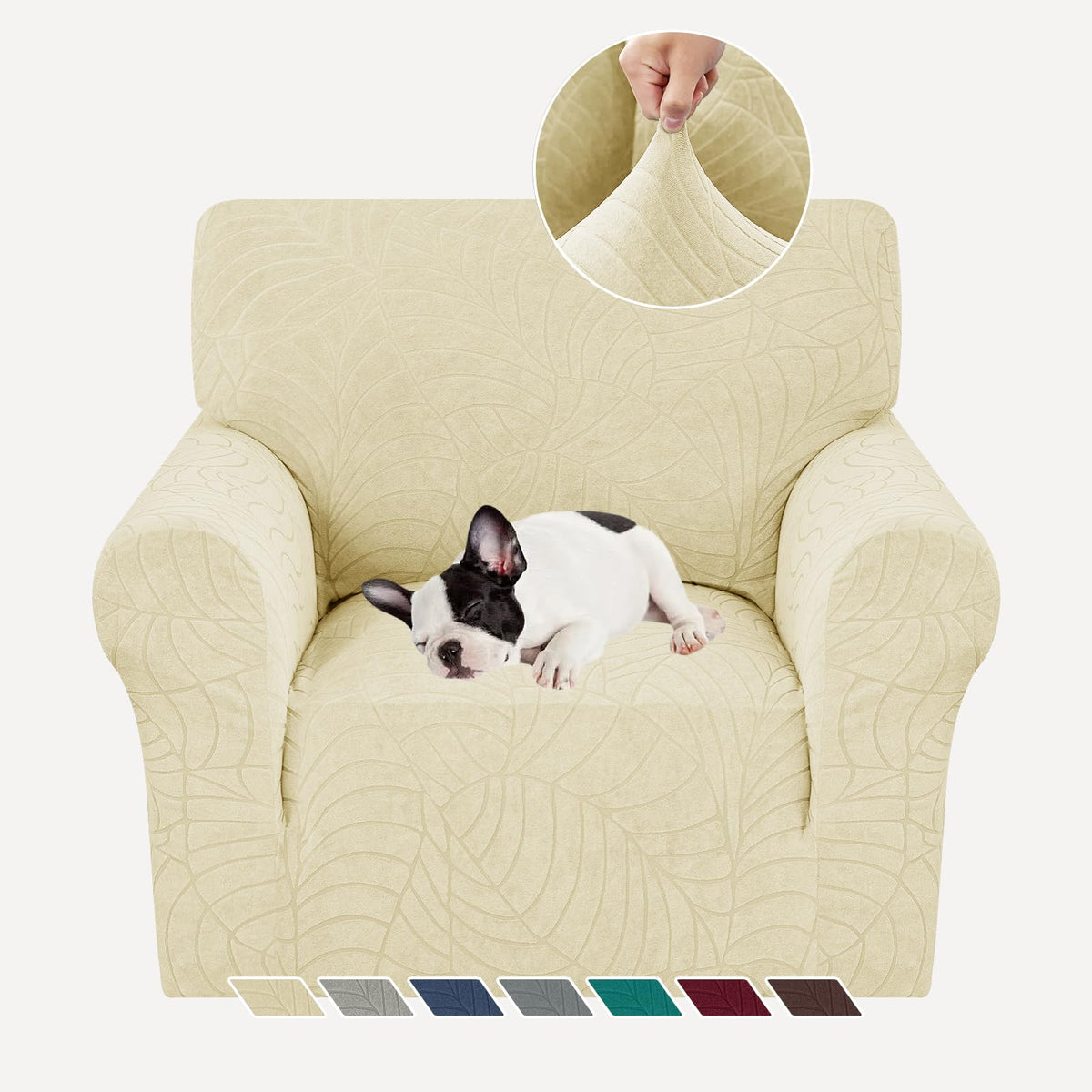 YEMYHOM Couch Cover Latest Jacquard Design High Stretch Sofa Covers for 3 Cushion Couch, Pet Dog Cat Proof Slipcover Non Slip Magic Elastic Furniture Protector (Sofa, Light Gray)
