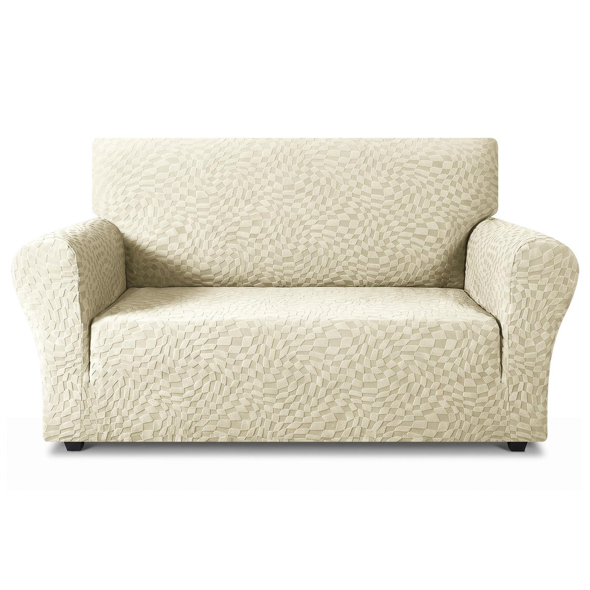 ZNSAYOTX 1 Piece Jacquard Couch Covers for 3 Cushion Couch Living Room High Stretch Sofa Cover Pets Dogs Friendly Anti Slip Thickened Slipcovers Furniture Protector (Sofa, Light Grey)