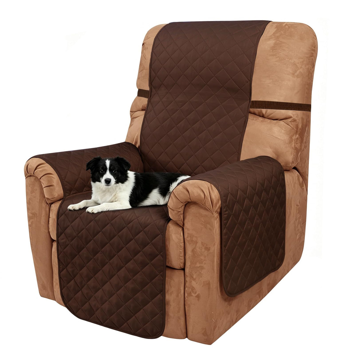 Reversible Sofa Cover for 3 Cushion, Chocolate/Beige
