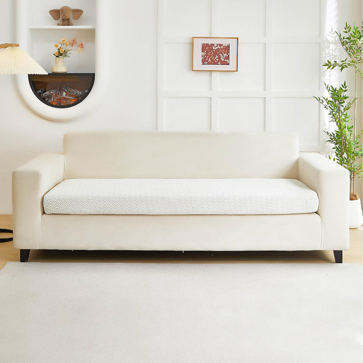 Couch Cushion Covers Sofa Covers Couch Covers for Sofa Pet Friendly Universal Sofa Covers Washable Stretch Slipcovers for Sectional Sofa (Texture Gray,Large Single Seat Cover)