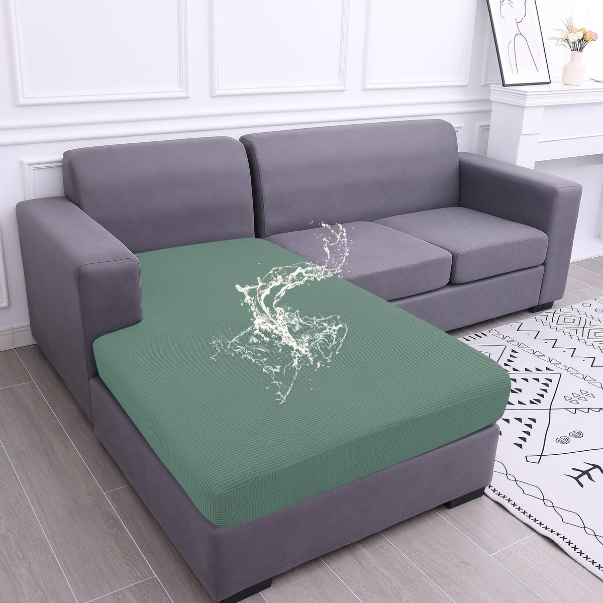 hyha Waterproof Couch Cushion Covers for Pets, Non Slip Sofa Seat Cover