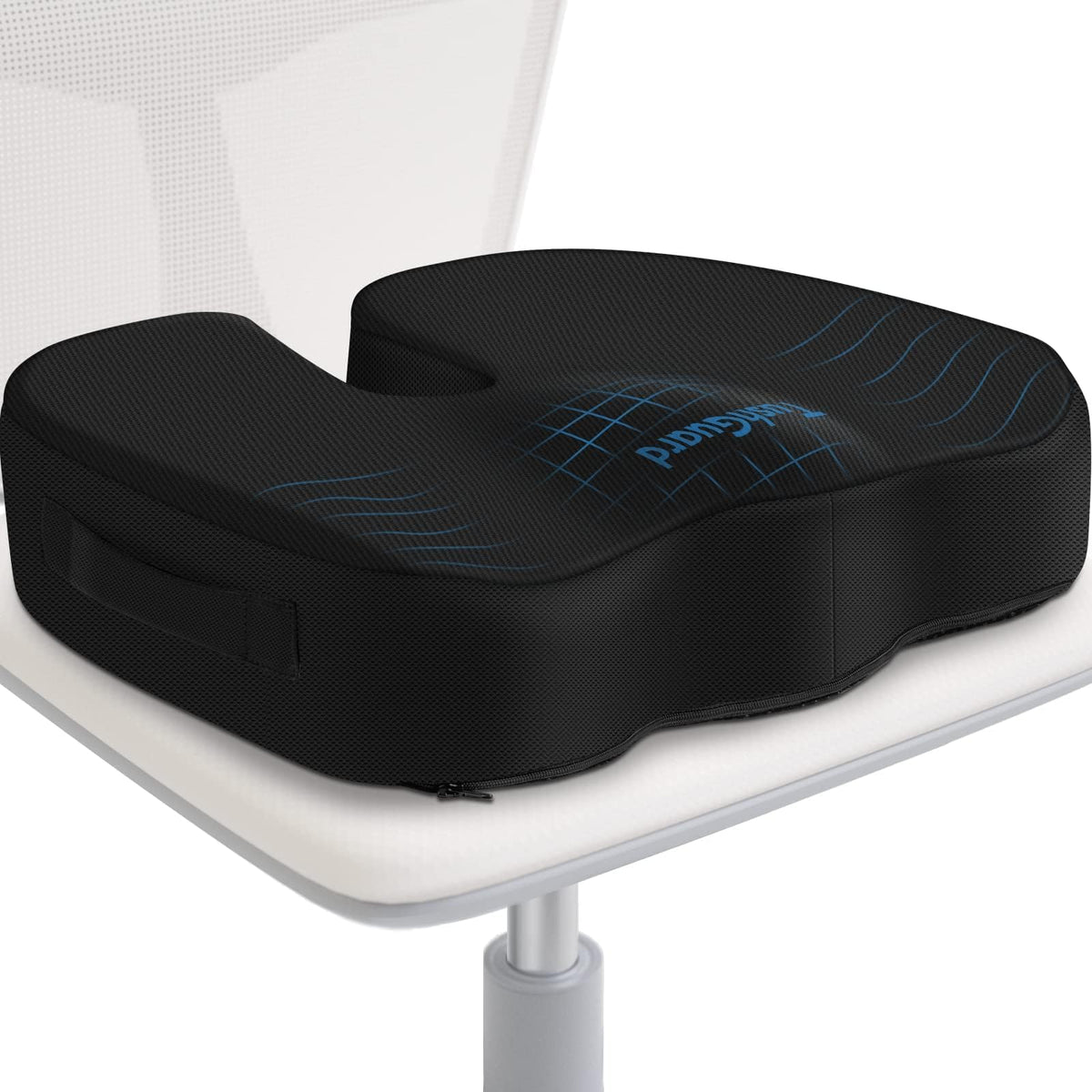 TushGuard Seat Cushion for Office Chair, Car, Memory Foam, Black Large