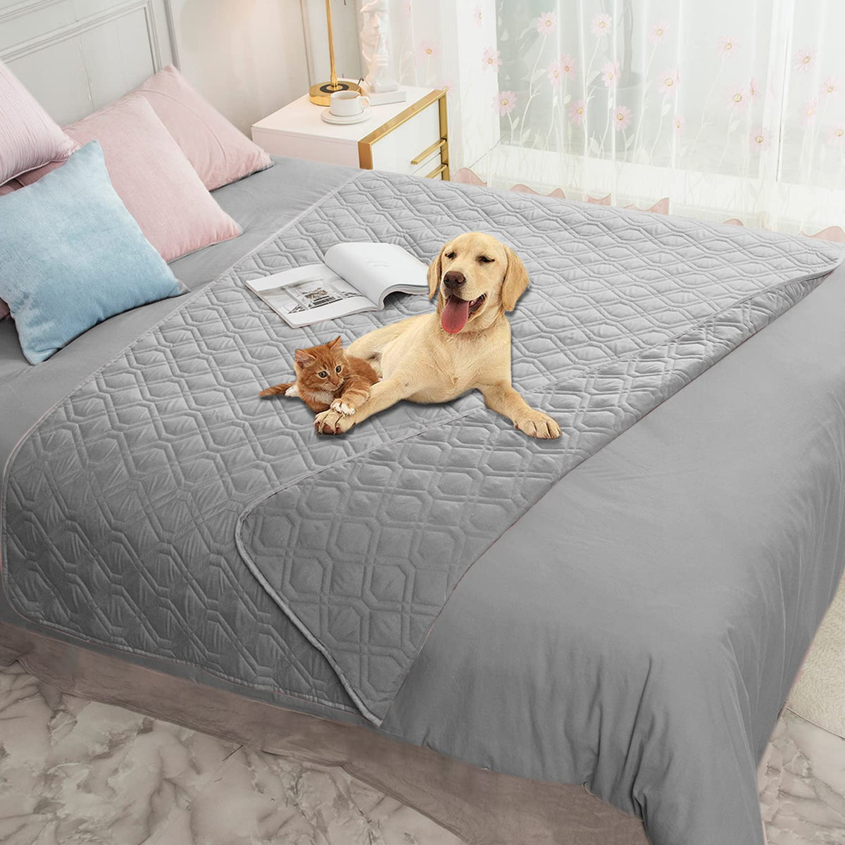 Ameritex Waterproof Dog Bed Blankets Cover for Bed Couch Sofa Reversible
