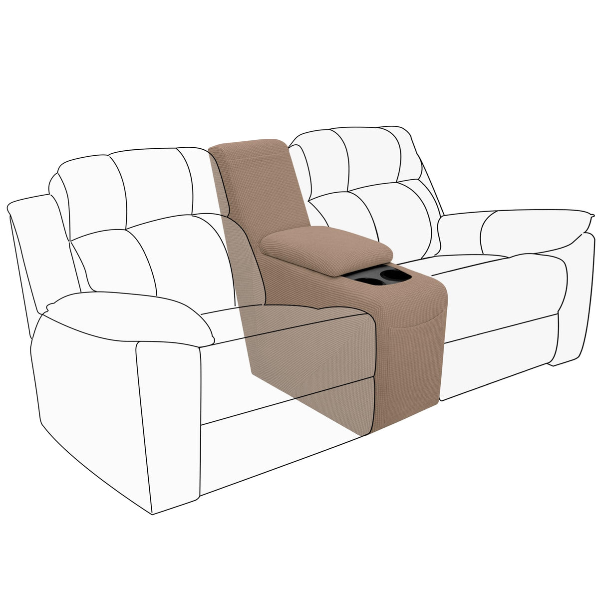 Easy-Going Stretch Recliner Chair Sofa Slipcover Washable Dark Gray