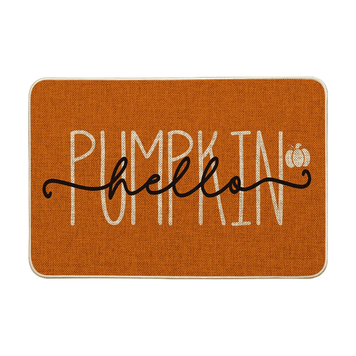 Artoid Mode Orange Hello Pumpkin Fall Doormat 17x29 Inch