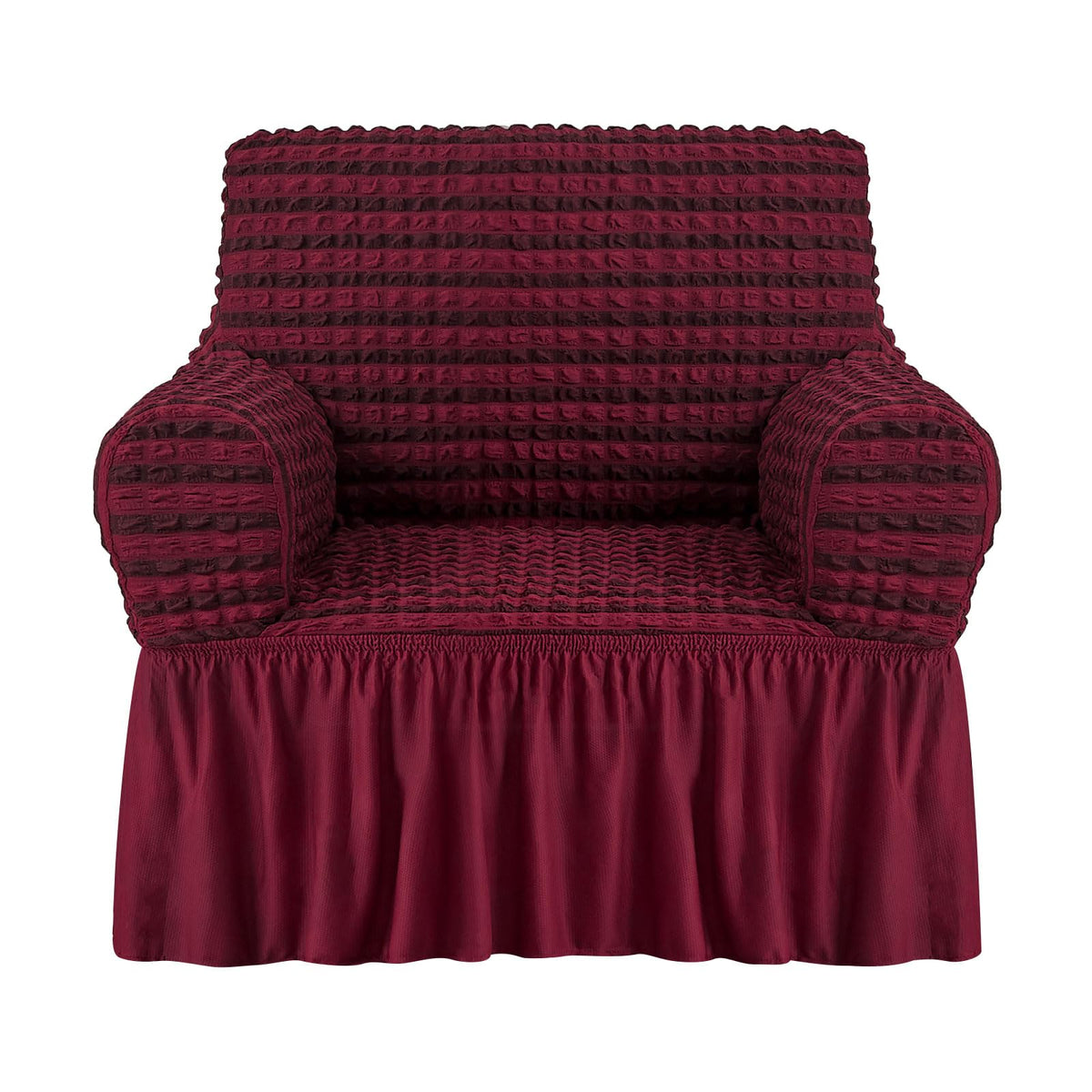 NICEEC Sofa Cover Wine Red Couch Cover Stretch Sofa Slipcovers with Skirt