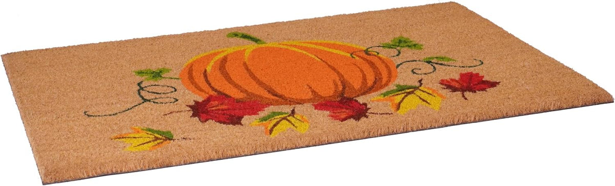 Calloway Mills 121981729 Nature's Bounty Outdoor Coir Doormat, Non Slip Vinyl Backing,Fall Front Door Mat,17" x 29", Multicolor