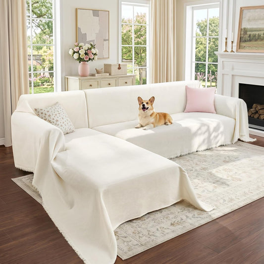 CAPALOCA Sectional Couch Covers for Sofa Washable L Shaped Couch Cover XL