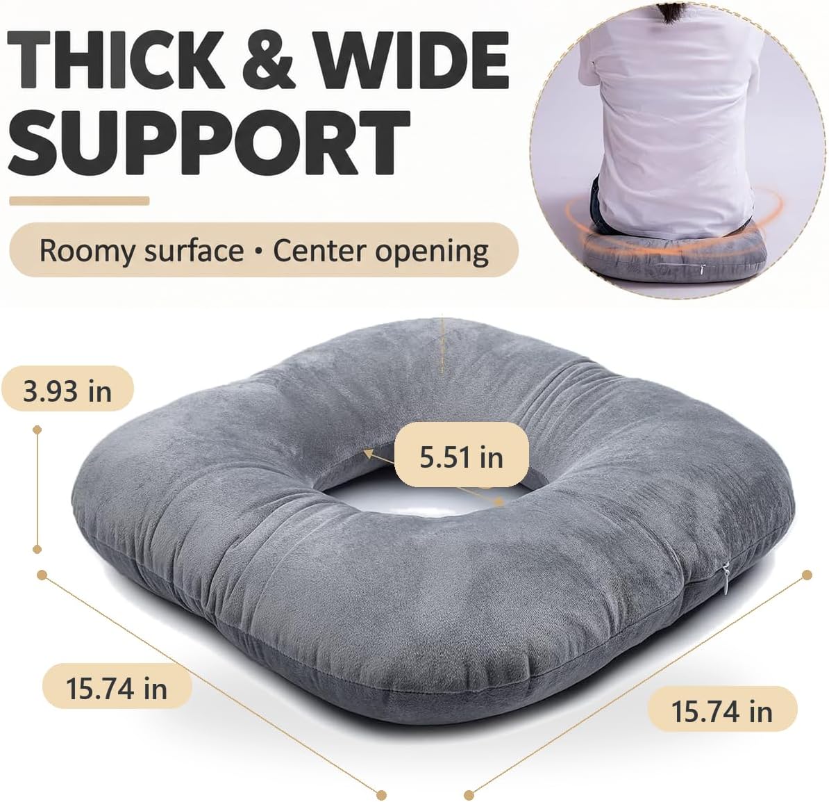 Hshbxd Donut Pillow, Tailbone Cushion for Wheelchair, Office and Travel