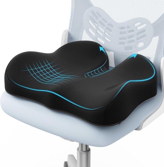 A-Pce Ergonomic Seat Cushion, Non-Slip Seat Cushion for Office Chair, Black