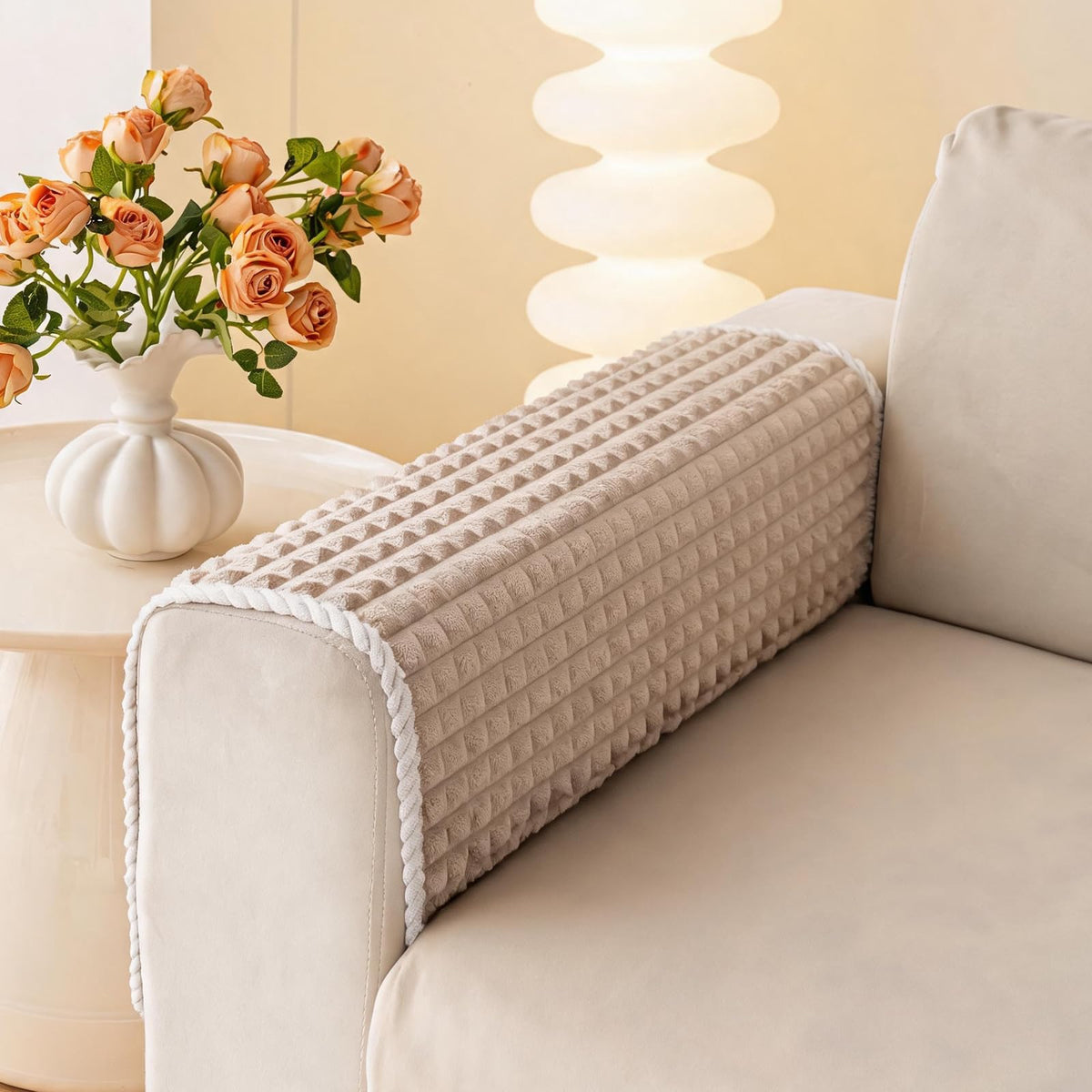Soft Velvet Couch Arm Covers Washable(1PC, 27.6"x27.6")