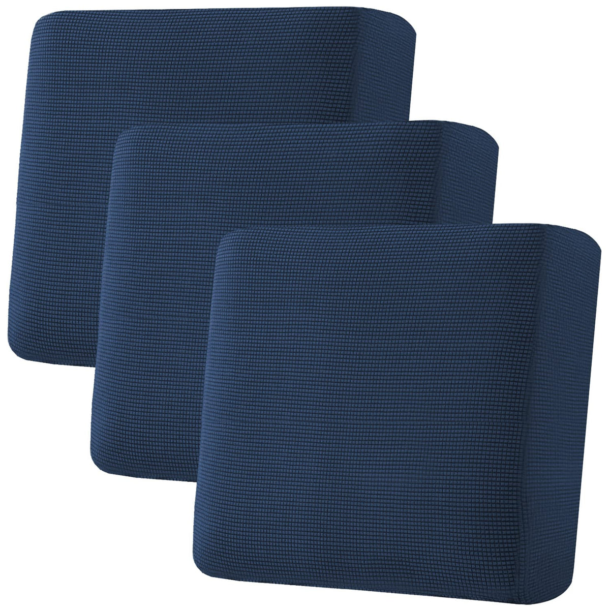 H.VERSAILTEX Super Stretch Individual Seat Cushion Covers Sofa Covers Couch Cushion Cover Slipcover Sets Thick Jacquard Textured Twill Fabric (3 Piece Sofa Cushion Covers, Grey)