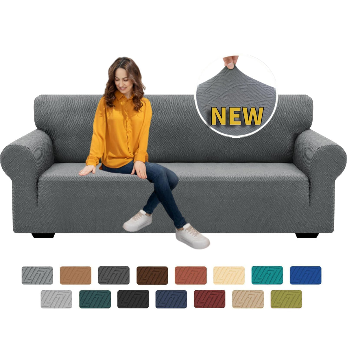 XINEAGE Stretch Jacquard Sofa Cover, Non Slip Sofa Slipcover for Dog