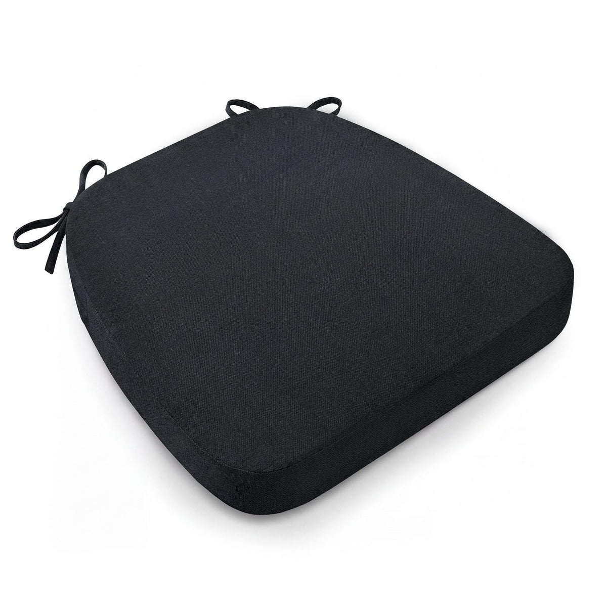 AAAAAcessories D-Shaped Chair Cushions, 2" Thick Dining Chair Pads with Ties and Removable, Machine-Washable Cover, 17" x 16", Set of 4, Oatmeal Beige