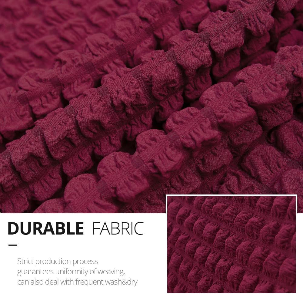NICEEC Sofa Cover Wine Red Couch Cover Stretch Sofa Slipcovers with Skirt