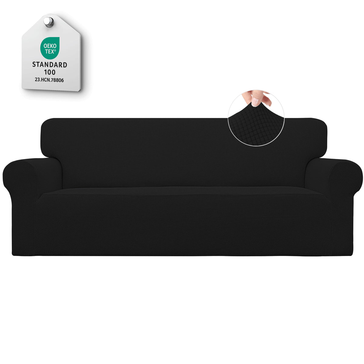 Easy-Going Stretch Oversized Sofa Couch Slipcover Washable Dark Gray