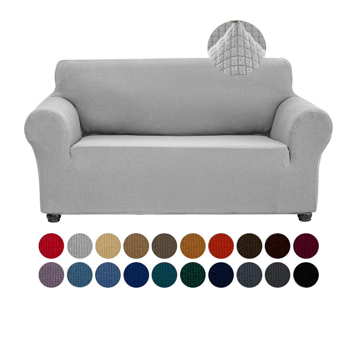 Joccun Stretch Couch Cover Slipcovers, 1-Piece Sofa Covers for 3 Cushion Couch Spandex Jacquard Washable Furniture Protector Cover for Living Room,Kids,Pets(Sofa,Black)