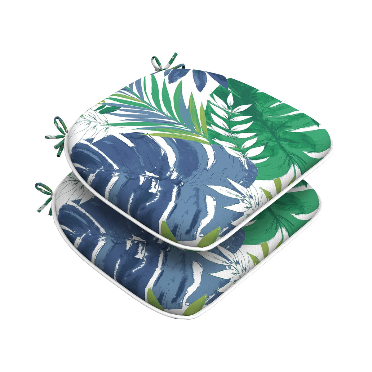 DYTXIII Set of 4 Outdoor Chair Cushions with Ties,Water Repellent Patio Chair Pads 17"x 16" for Outdoor Furniture,Round Corner Seat Cushions for Garden Yard Kitchen Paisley Multi