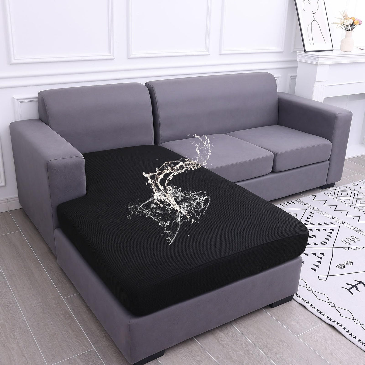 hyha Waterproof Couch Cushion Covers for Pets, Non Slip Sofa Seat Cover