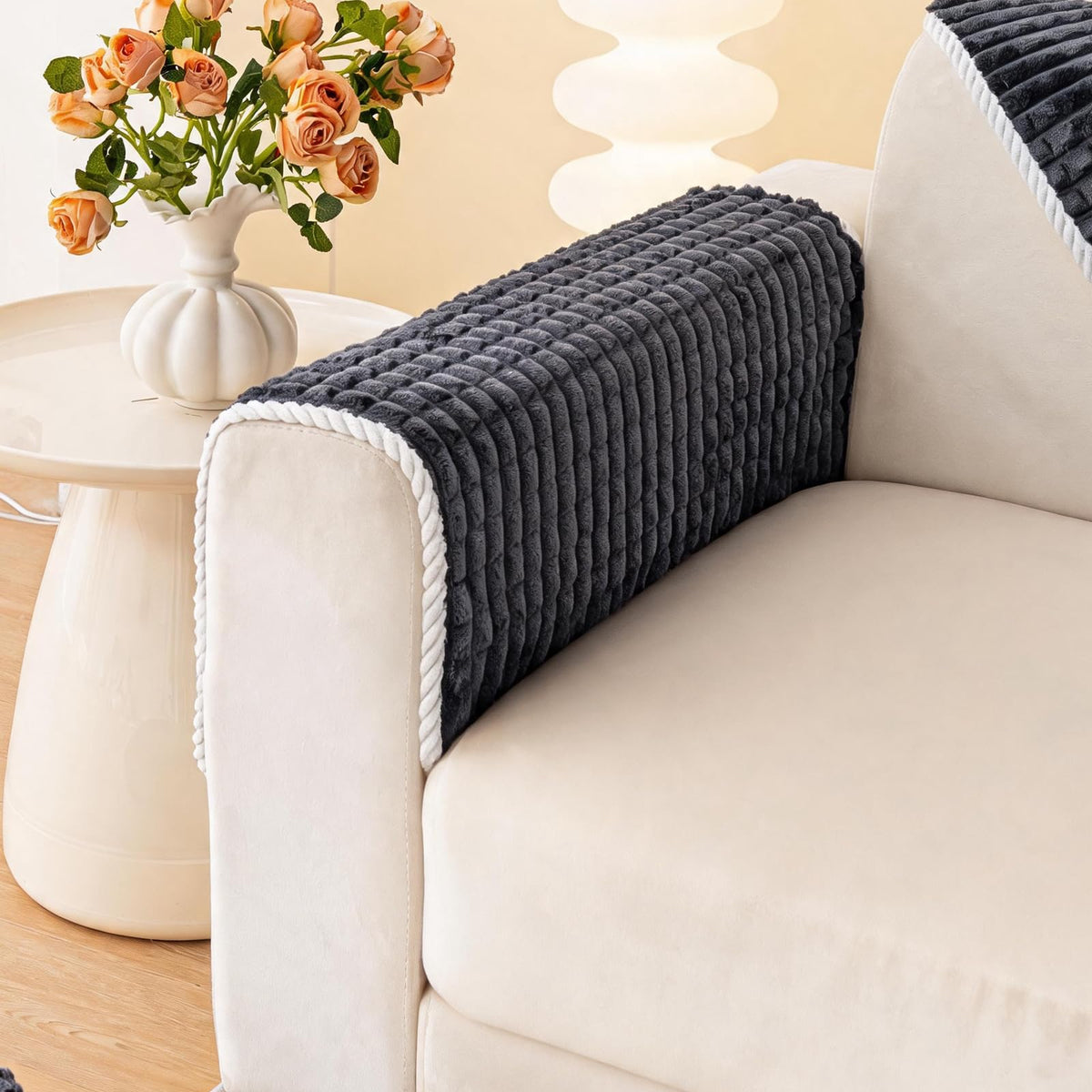 Soft Velvet Couch Arm Covers Washable(1PC, 27.6"x27.6")