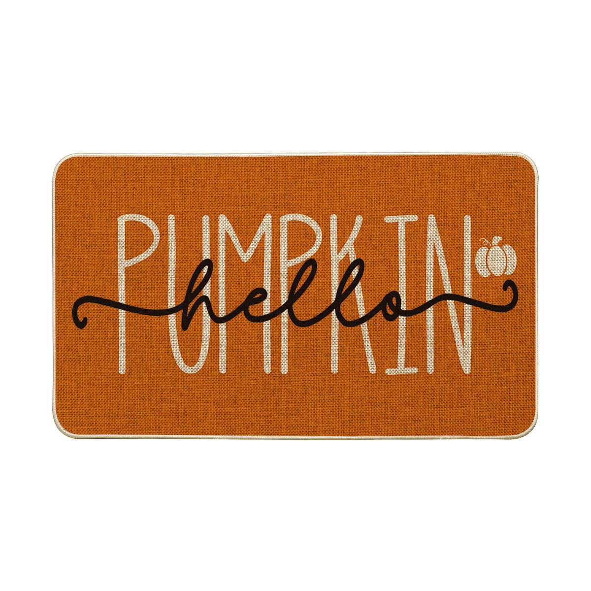 Artoid Mode Orange Hello Pumpkin Fall Doormat 17x29 Inch