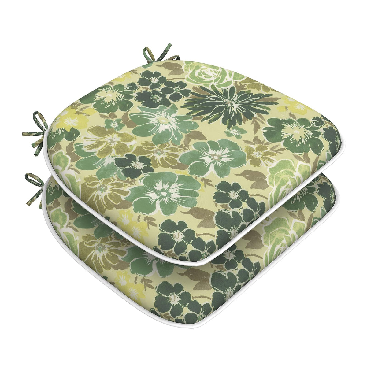 DYTXIII Set of 4 Outdoor Chair Cushions with Ties,Water Repellent Patio Chair Pads 17"x 16" for Outdoor Furniture,Round Corner Seat Cushions for Garden Yard Kitchen Paisley Multi