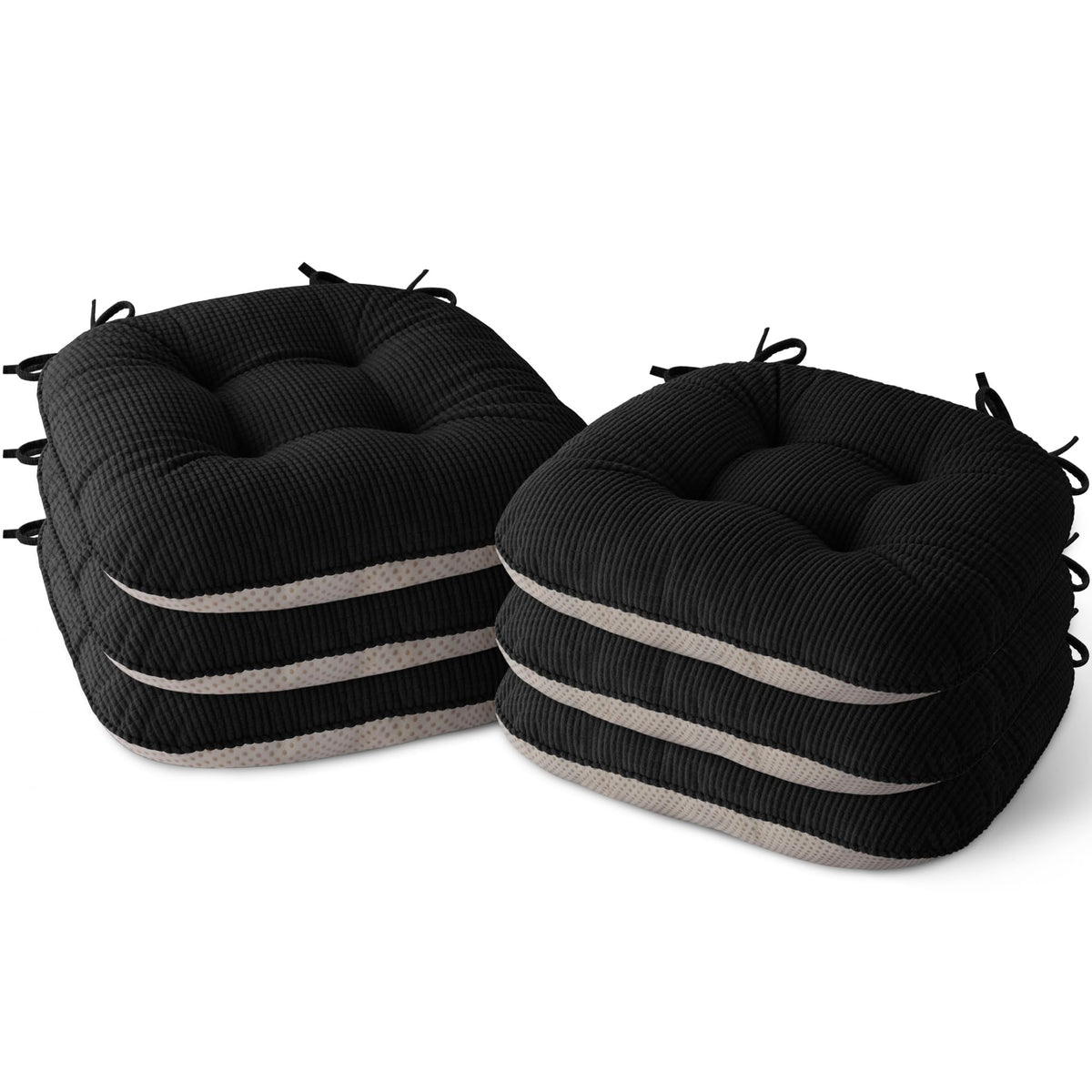 Indoor Dining Chair Cushions Set of 2, 17"X16"X3", Cream