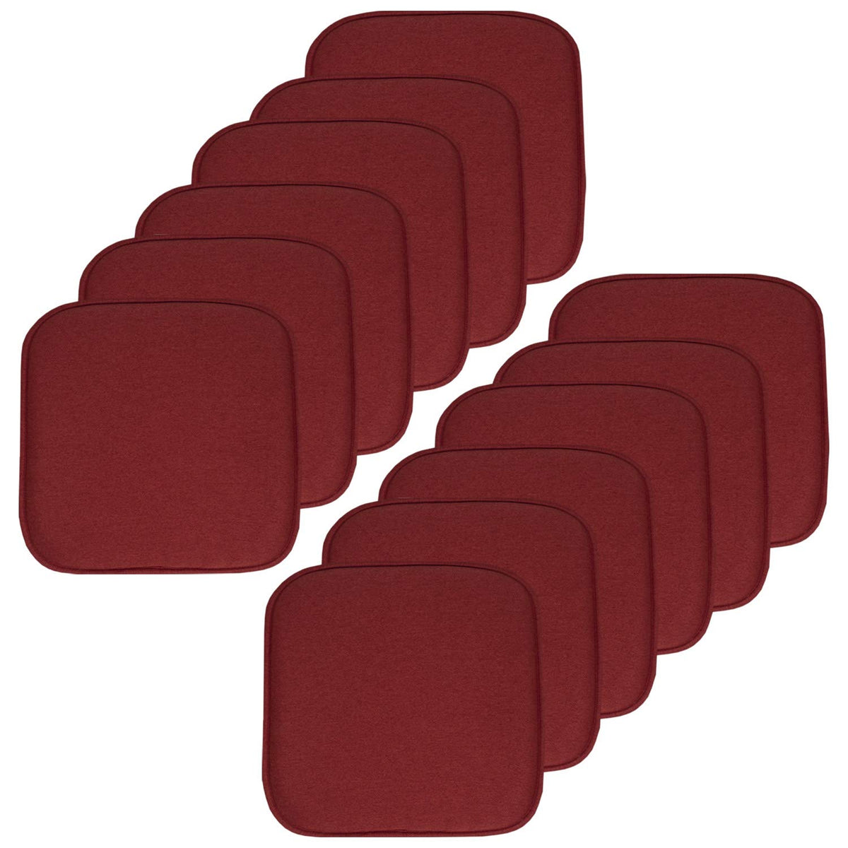 Sweet Home Collection Chair Cushion Memory Foam Pads Honeycomb Pattern Slip Non Skid Rubber Back Rounded Square 16" x 16" Seat Cover, 4 Pack, Alexis Chocolate