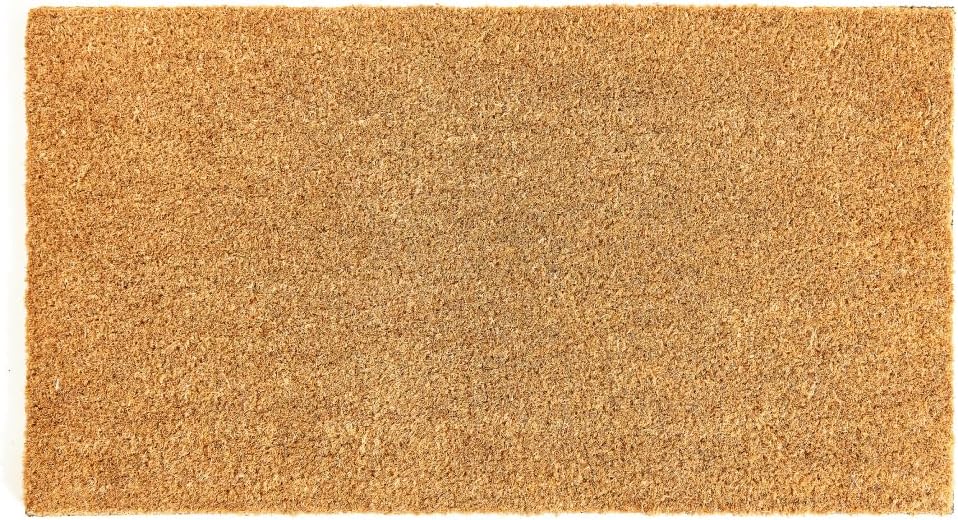 KANKUN Coco Coir Door Mat with Heavy Duty Backing, Welcome Doormat (17" x 30"), Doormat Entrance (Plain - 1Pack)