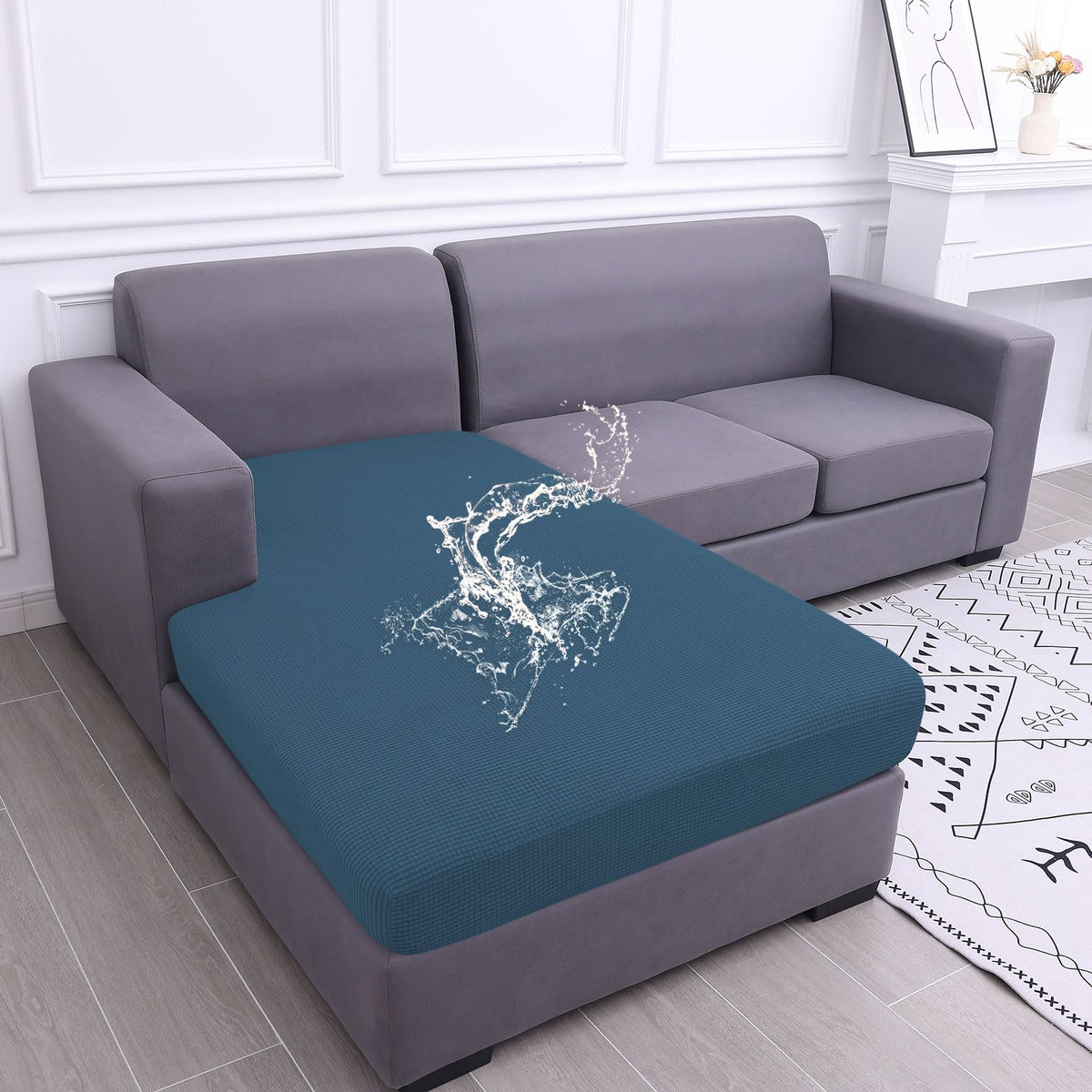 hyha Waterproof Couch Cushion Covers for Pets, Non Slip Sofa Seat Cover