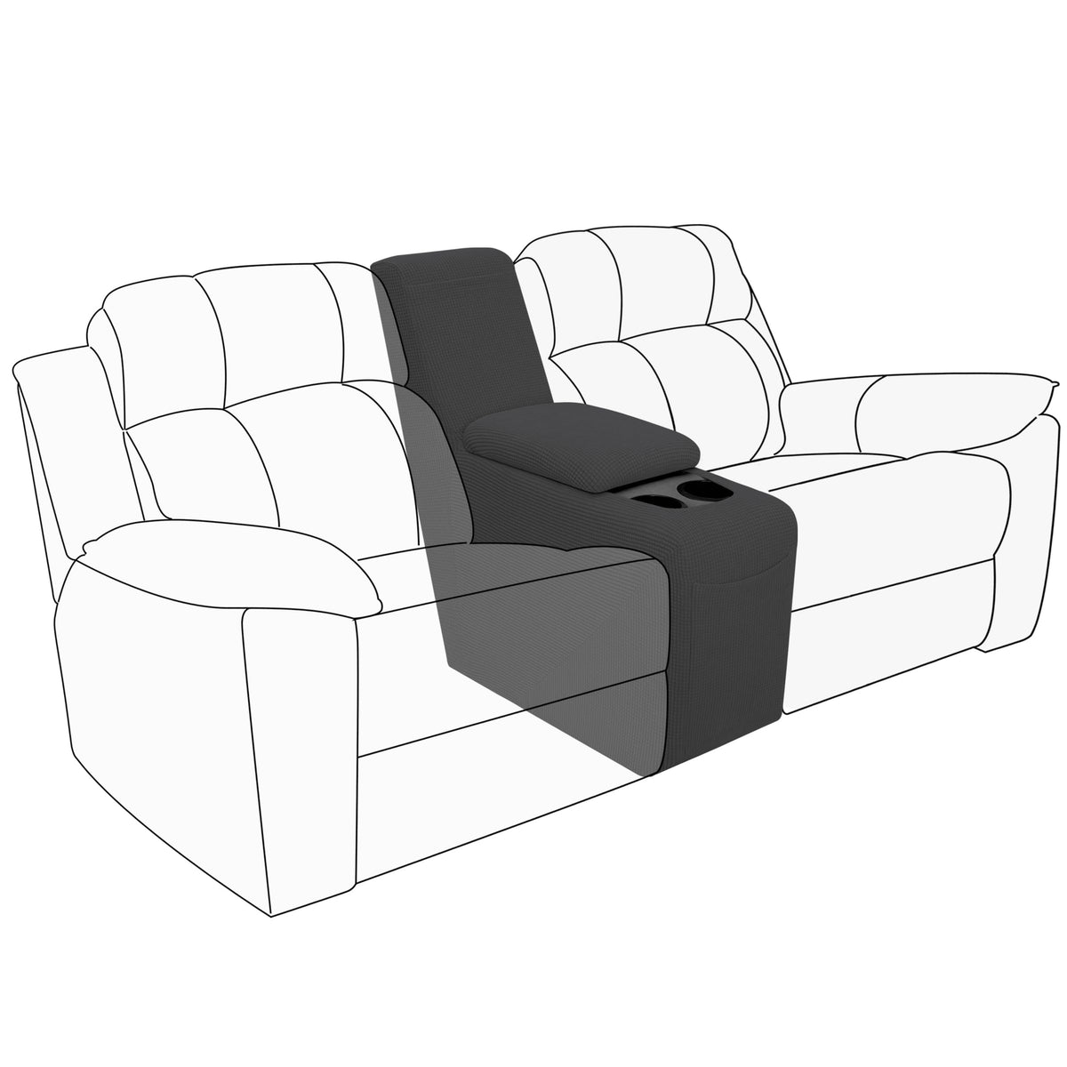 Easy-Going Stretch Recliner Chair Sofa Slipcover Washable Dark Gray